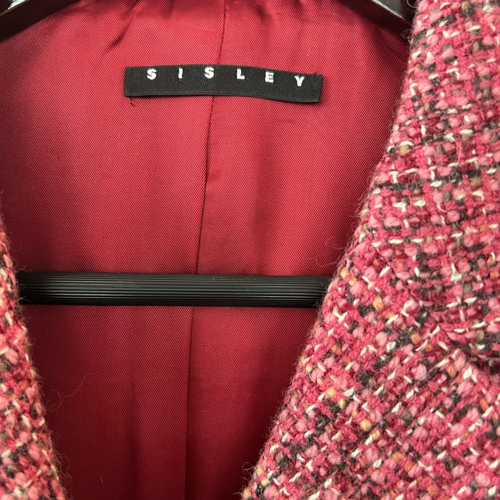 Sisley Pink Tweed Suit Jacket with Sophisticated Lining